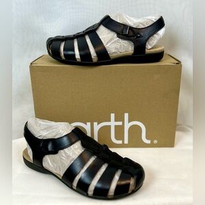 New Earth Blake Women’s Black Casual Strappy Leather Sandals / Sz 8.5